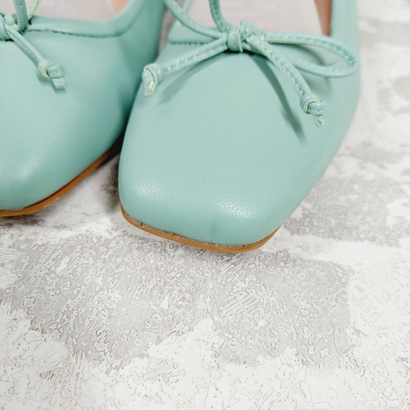 NEW Nordstrom Ashton Lea Blue Leather Square Toe Ballet Flats F550 - Picture 7 of 11